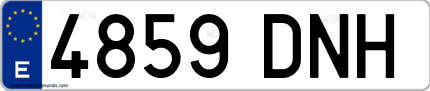 Ejemplo de matrícula de coche ordinaria 4859 DNH