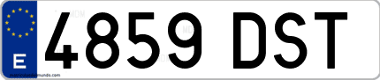 Ejemplo de matrícula de coche ordinaria 4859 DST