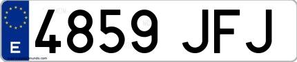 Ejemplo de matrícula española 4859 JFJ
