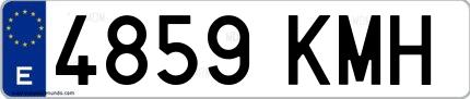 Ejemplo de matrícula española 4859 KMH