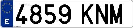 Ejemplo de matrícula española 4859 KNM