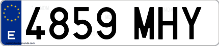 Ejemplo de matrícula de coche ordinaria 4859 MHY