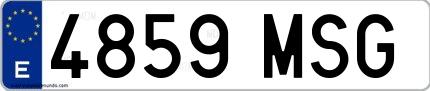 Ejemplo de matrícula española 4859 MSG