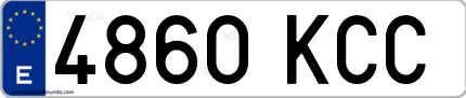 Ejemplo de matrícula de coche ordinaria 4860 KCC