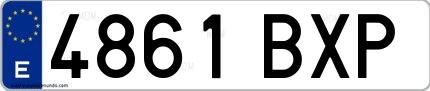 Ejemplo de matrícula española 4861 BXP