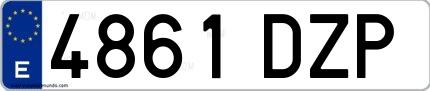 Ejemplo de matrícula española 4861 DZP