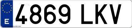 Ejemplo de matrícula española 4869 LKV