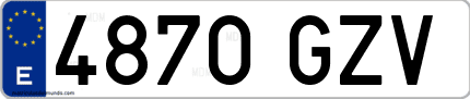 Ejemplo de matrícula de coche ordinaria 4870 GZV