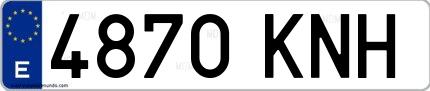 Ejemplo de matrícula española 4870 KNH