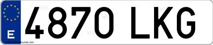 Ejemplo de matrícula española 4870 LKG