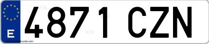 Ejemplo de matrícula española 4871 CZN