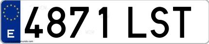 Ejemplo de matrícula española 4871 LST