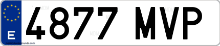 Ejemplo de matrícula de coche ordinaria 4877 MVP