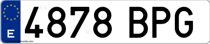 Ejemplo de matrícula de coche ordinaria 4878 BPG