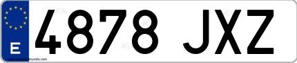 Ejemplo de matrícula española 4878 JXZ