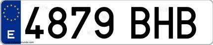 Ejemplo de matrícula española 4879 BHB