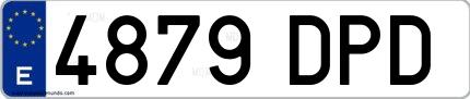 Ejemplo de matrícula española 4879 DPD