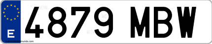 Ejemplo de matrícula de coche ordinaria 4879 MBW