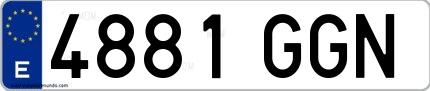 Ejemplo de matrícula española 4881 GGN