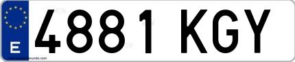 Ejemplo de matrícula española 4881 KGY