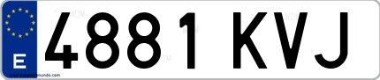 Ejemplo de matrícula española 4881 KVJ