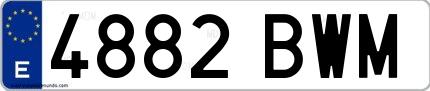 Ejemplo de matrícula española 4882 BWM