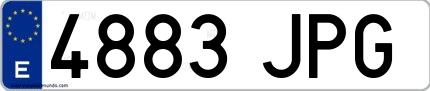 Ejemplo de matrícula española 4883 JPG