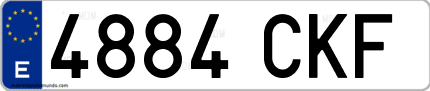 Ejemplo de matrícula de coche ordinaria 4884 CKF