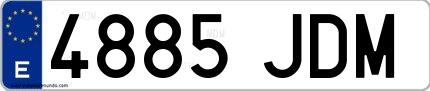 Ejemplo de matrícula española 4885 JDM