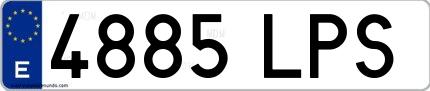 Ejemplo de matrícula española 4885 LPS