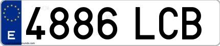 Ejemplo de matrícula española 4886 LCB