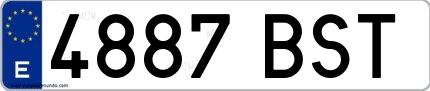 Ejemplo de matrícula española 4887 BST