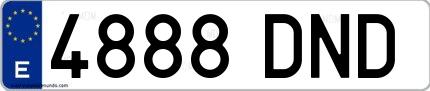 Ejemplo de matrícula española 4888 DND