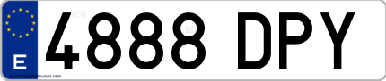 Ejemplo de matrícula de coche ordinaria 4888 DPY