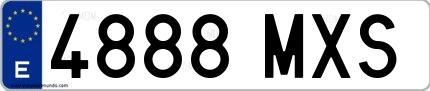 Ejemplo de matrícula española 4888 MXS