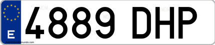 Ejemplo de matrícula de coche ordinaria 4889 DHP