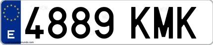 Ejemplo de matrícula española 4889 KMK