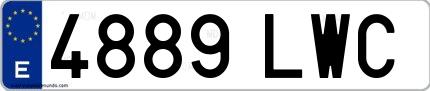 Ejemplo de matrícula española 4889 LWC