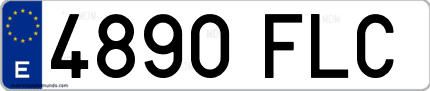 Ejemplo de matrícula de coche ordinaria 4890 FLC