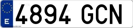 Ejemplo de matrícula española 4894 GCN