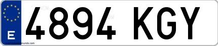 Ejemplo de matrícula española 4894 KGY