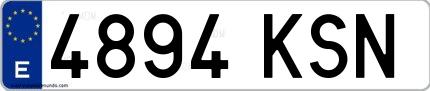 Ejemplo de matrícula española 4894 KSN