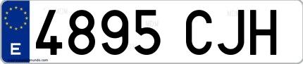 Ejemplo de matrícula española 4895 CJH