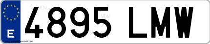 Ejemplo de matrícula española 4895 LMW