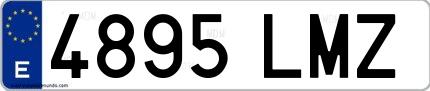Ejemplo de matrícula española 4895 LMZ