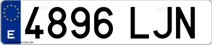 Ejemplo de matrícula española 4896 LJN