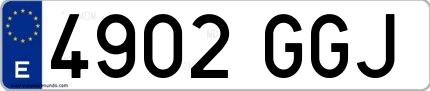 Ejemplo de matrícula española 4902 GGJ