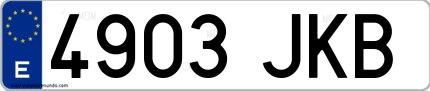 Ejemplo de matrícula española 4903 JKB