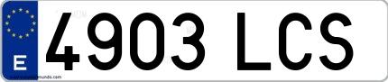 Ejemplo de matrícula española 4903 LCS