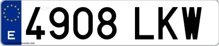 Ejemplo de matrícula española 4908 LKW